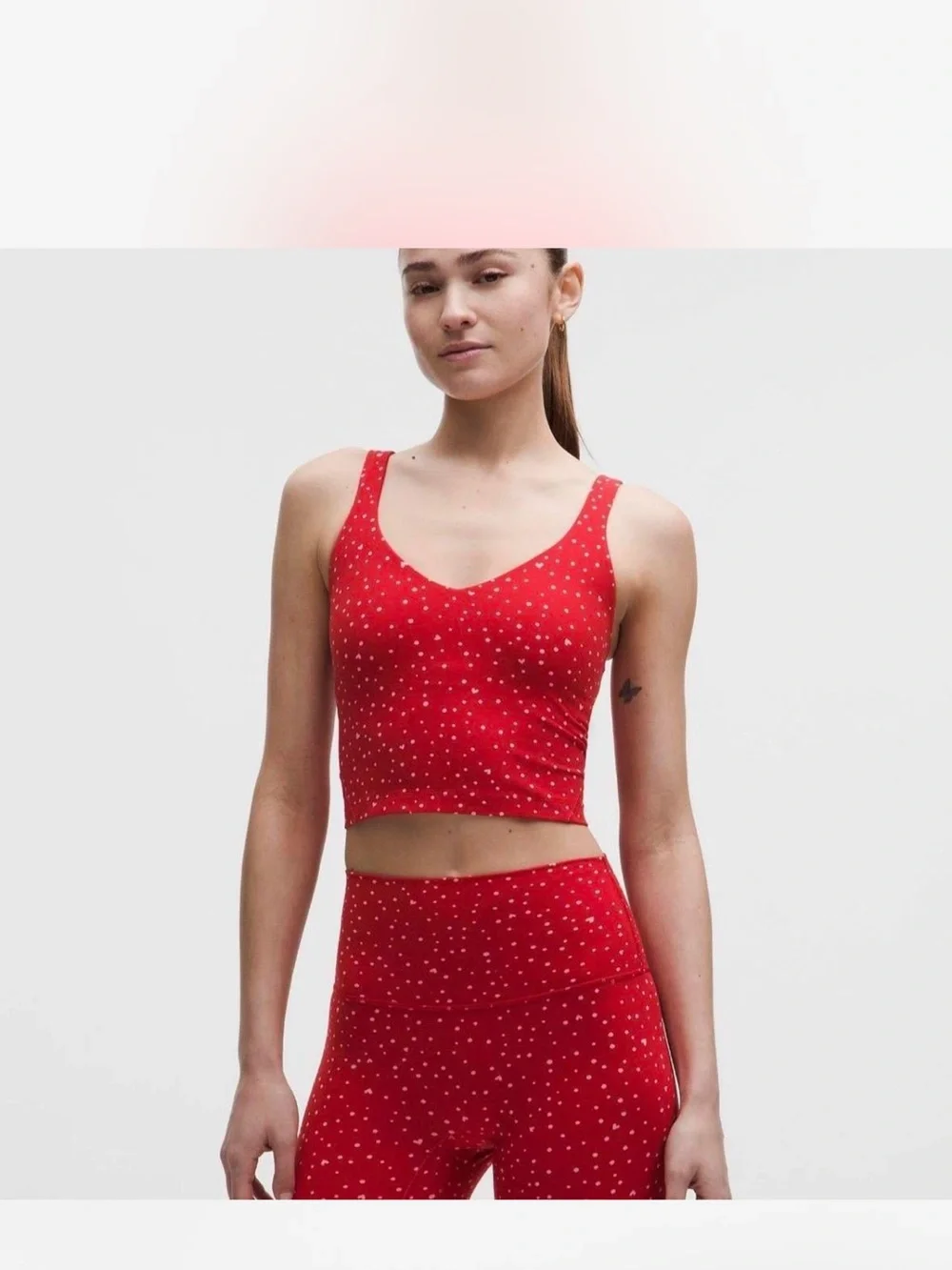 lululemon athletica heart scatter dot print candy cloud Sports Bra